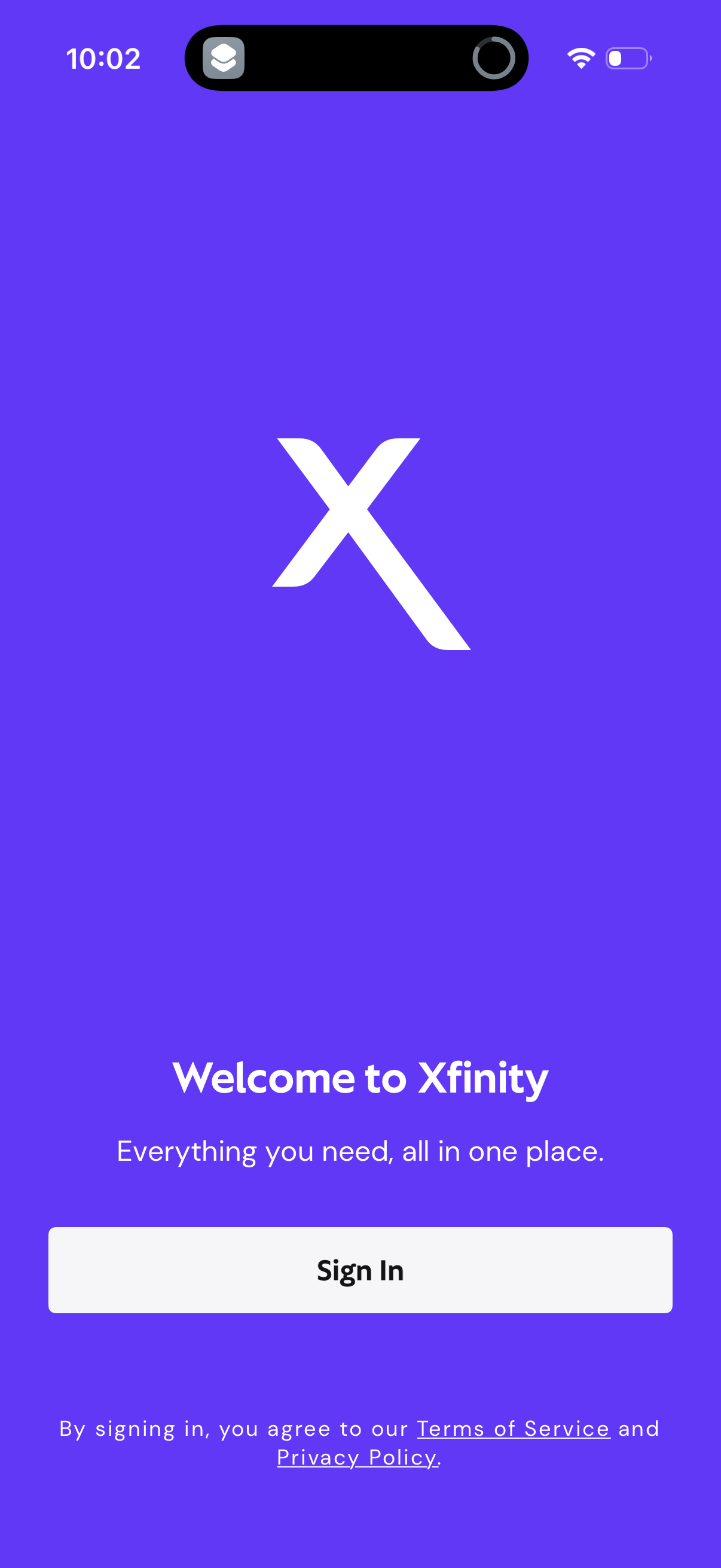 xfinity app screenshot 1