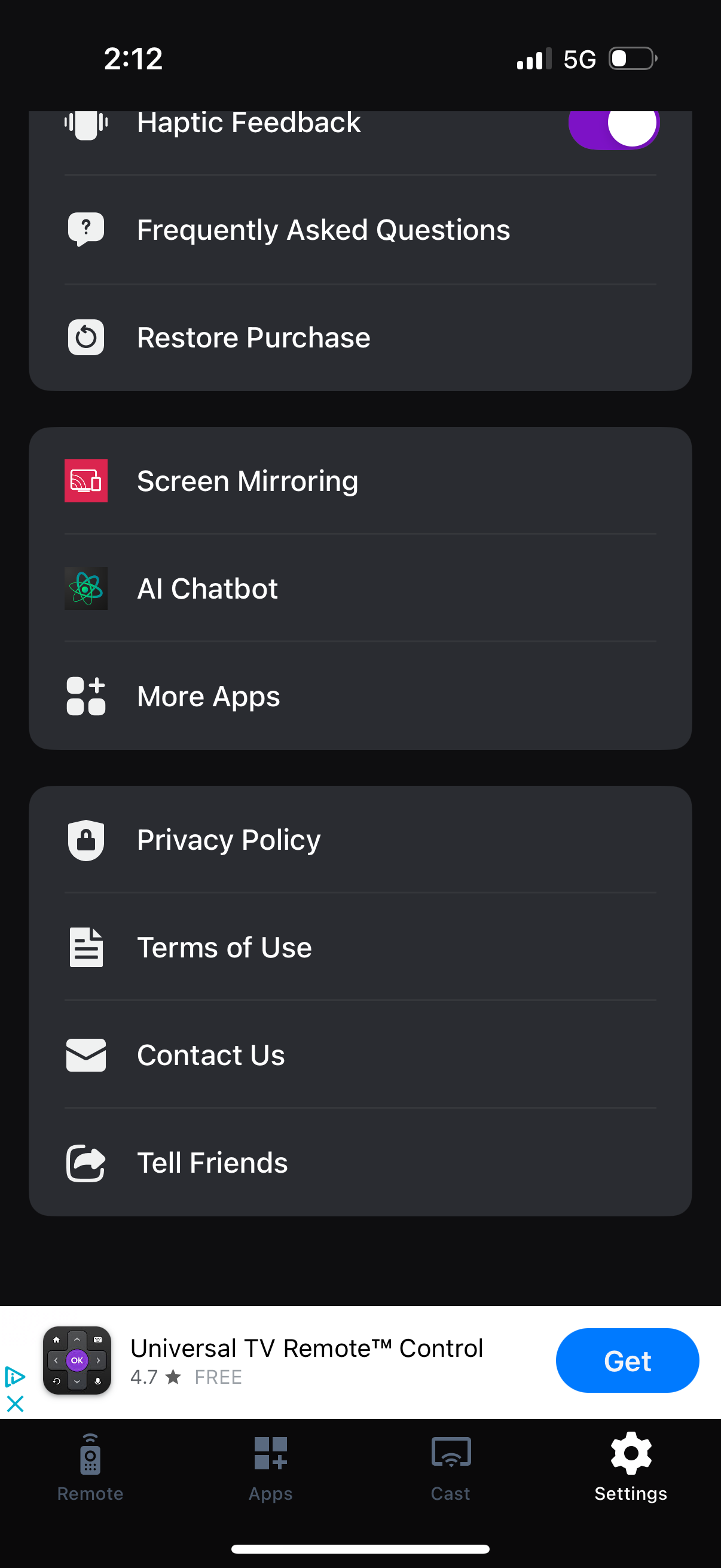 tv-remote app screenshot 1