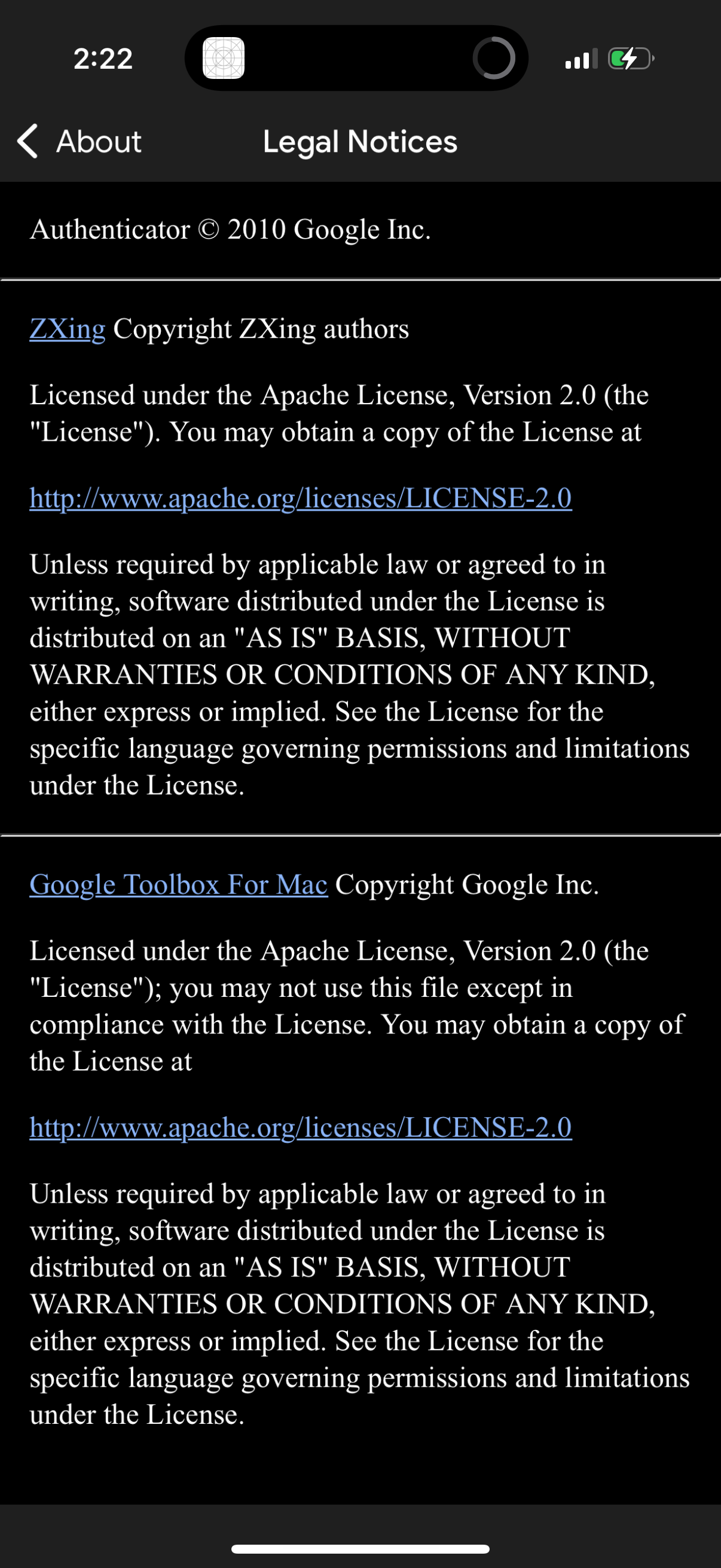 google-auth app screenshot 1