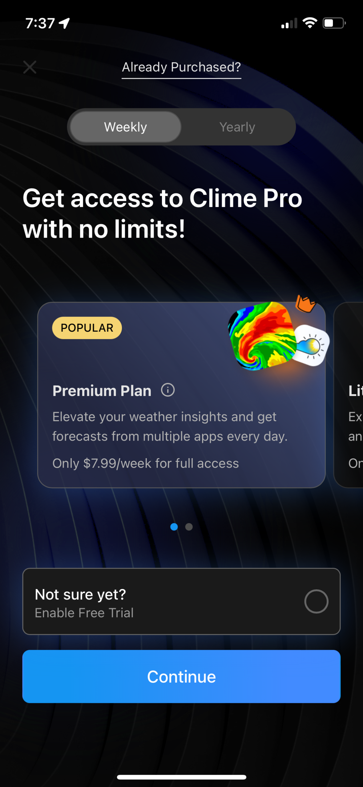 clime app screenshot 1
