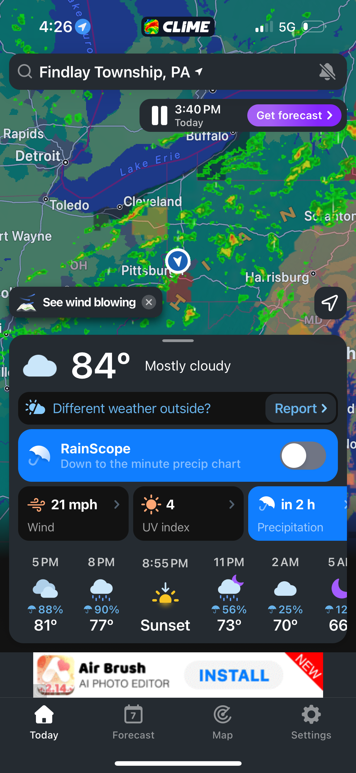 clime app screenshot 2