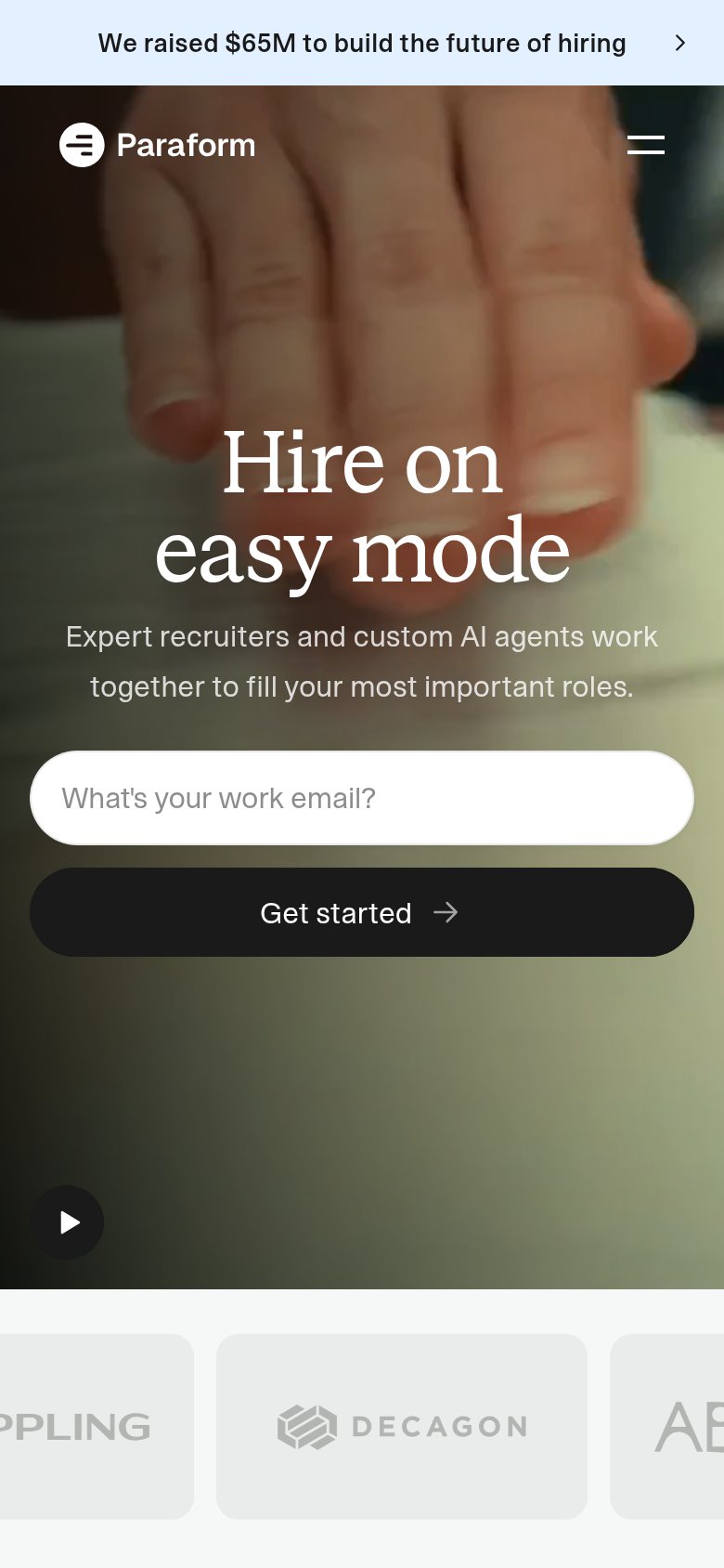 Paraform Talent mobile capture for Mobile web