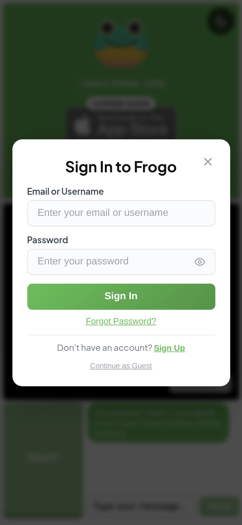 frogo.app mobile capture for Mobile web
