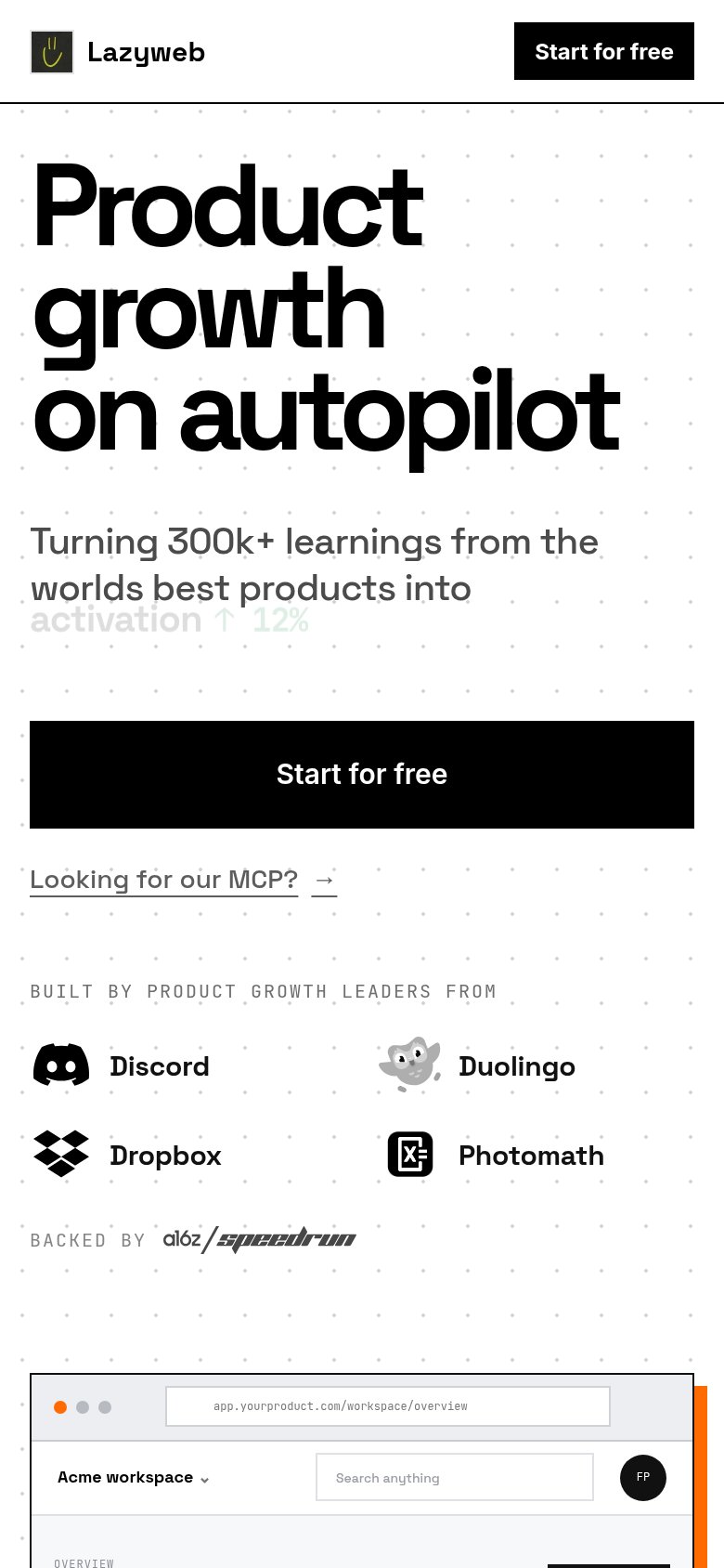 Mobile web capture of https://lazyweb.com/ on Aug 1, 2026