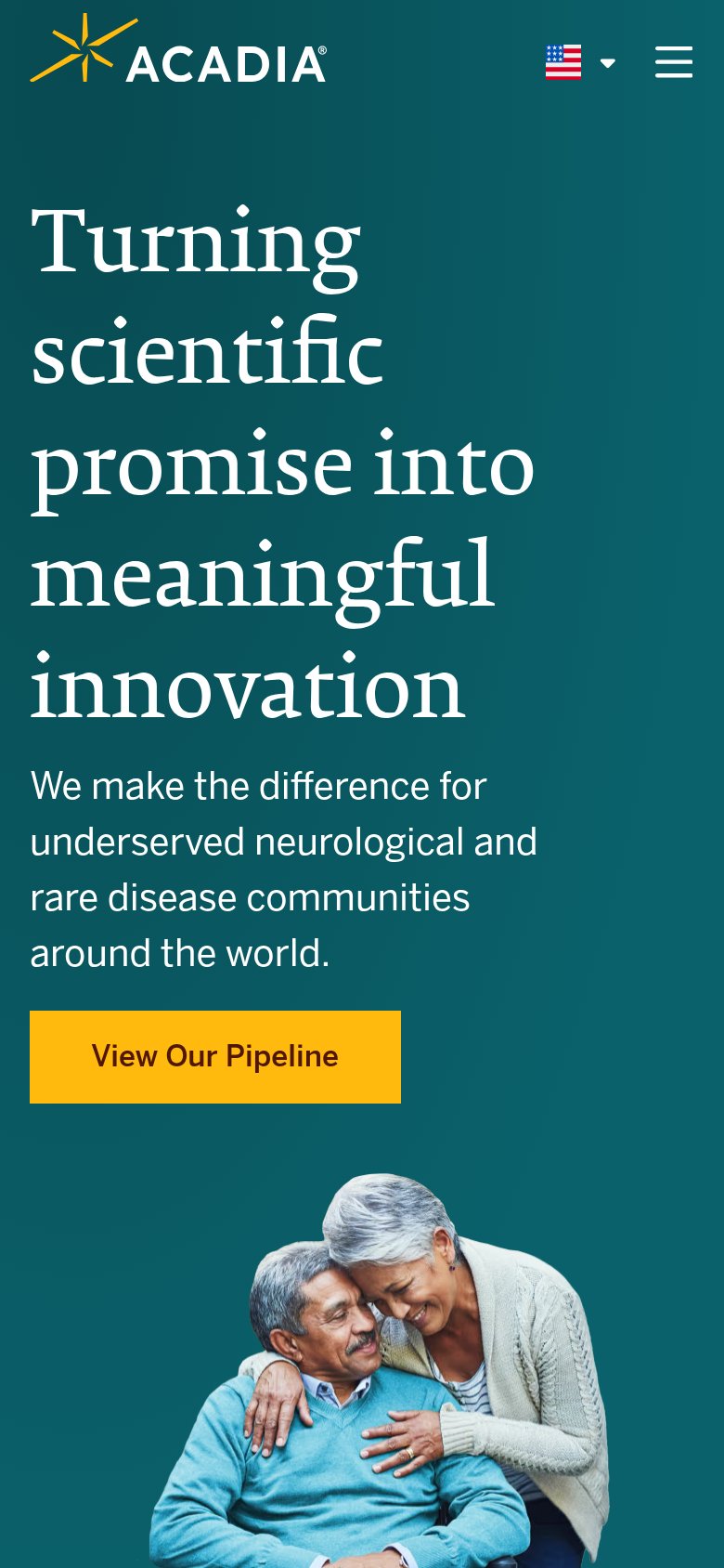 Acadia Pharmaceuticals mobile capture for Mobile web