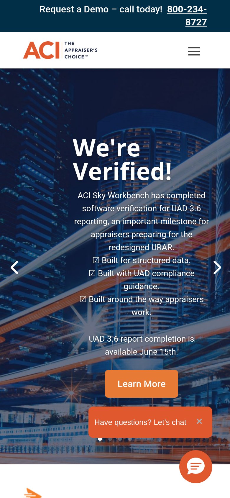 ACI (Appraisal software by First American) mobile capture for Mobile web