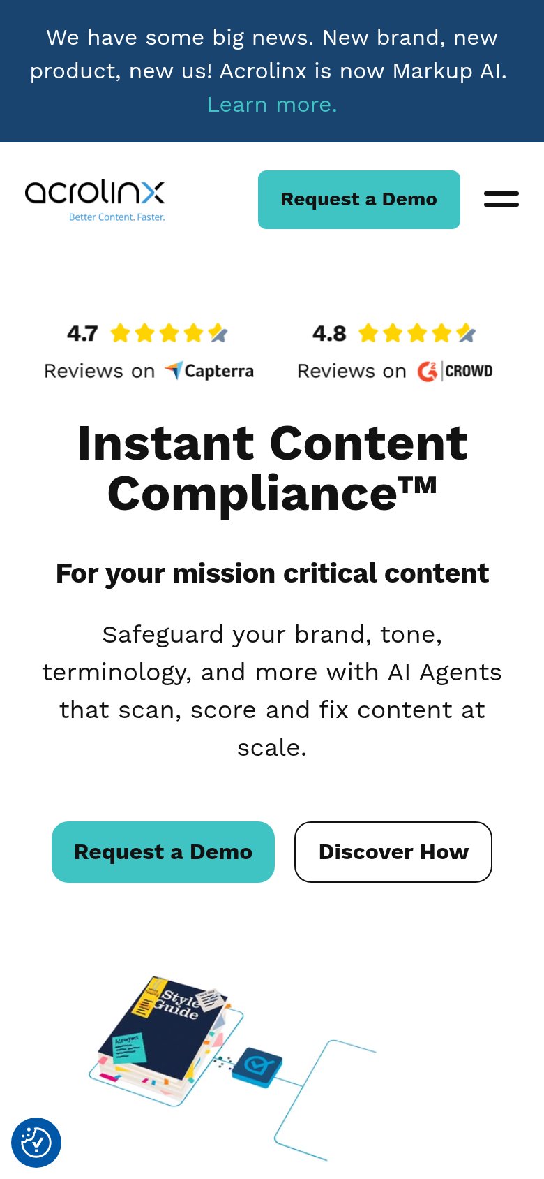 Acrolinx mobile capture for Mobile web