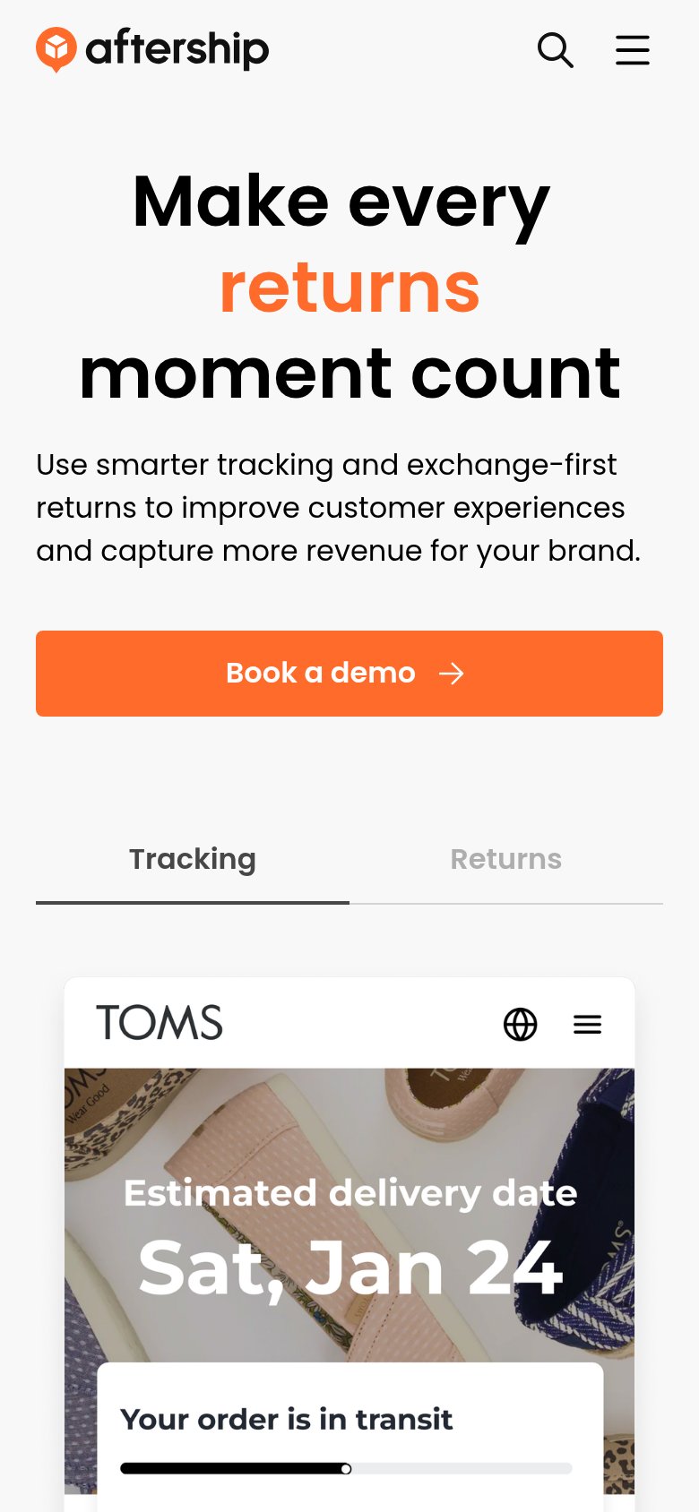 AfterShip TikTok Shop CRM (Automizely) mobile capture for Mobile web