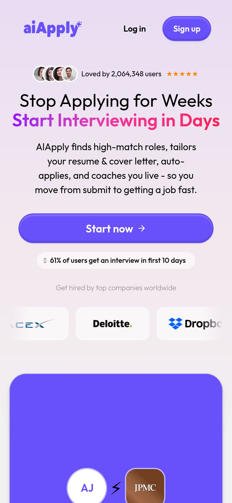 AIApply mobile capture for Mobile web