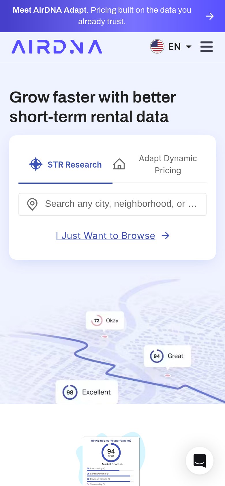 AirDNA mobile capture for Mobile web