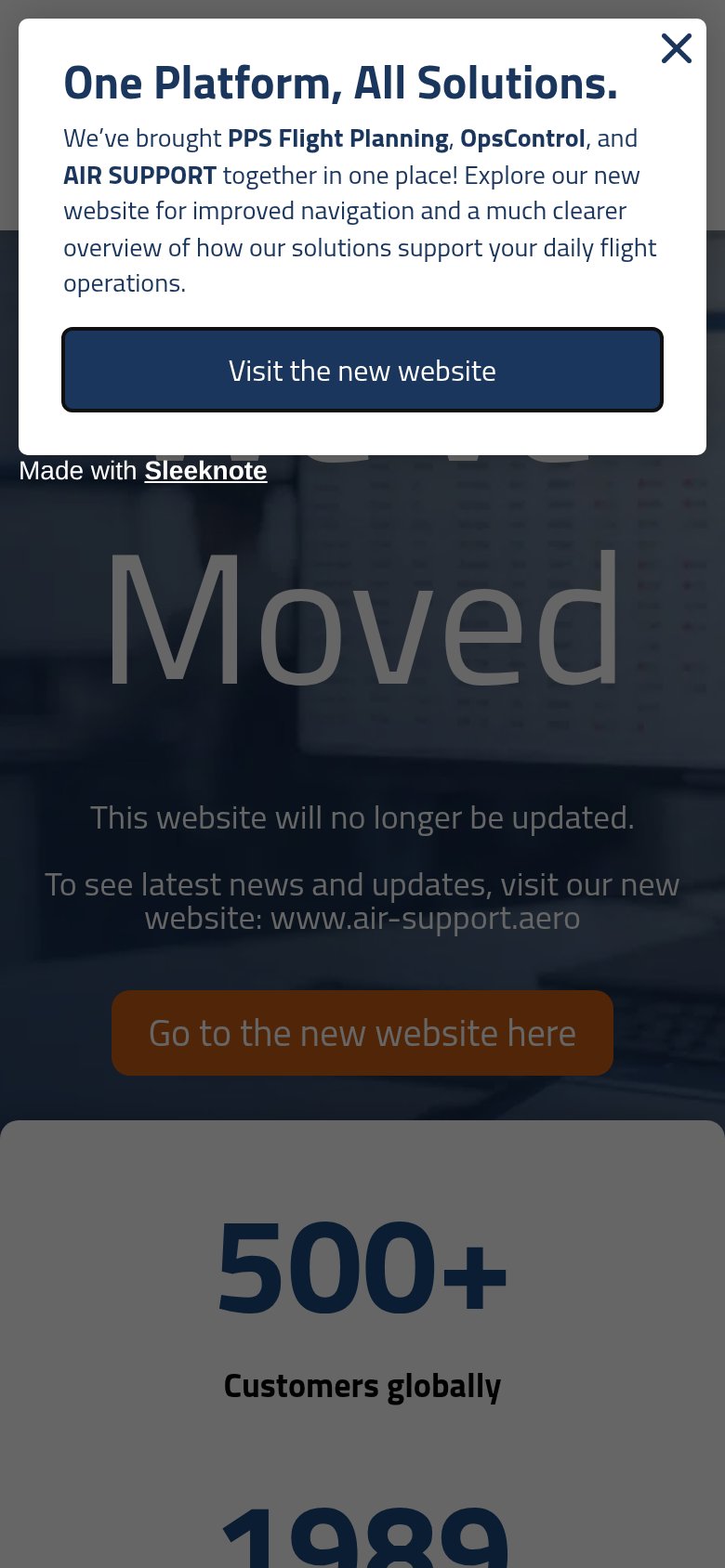 Air Support (PPS Flight Planning) mobile capture for Mobile web