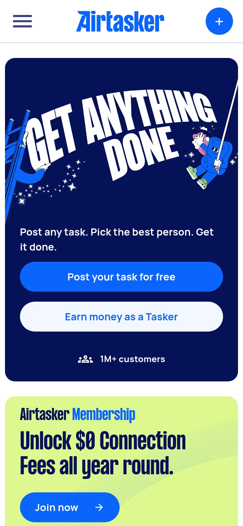 Airtasker mobile capture for Mobile web
