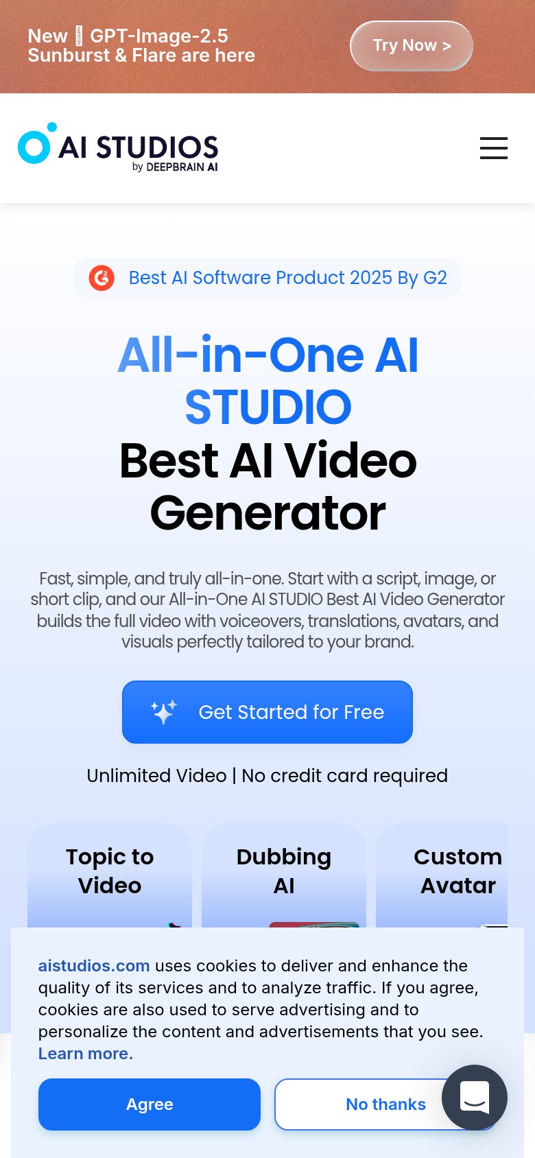 DeepBrain AI (AI Studios) mobile capture for Mobile web