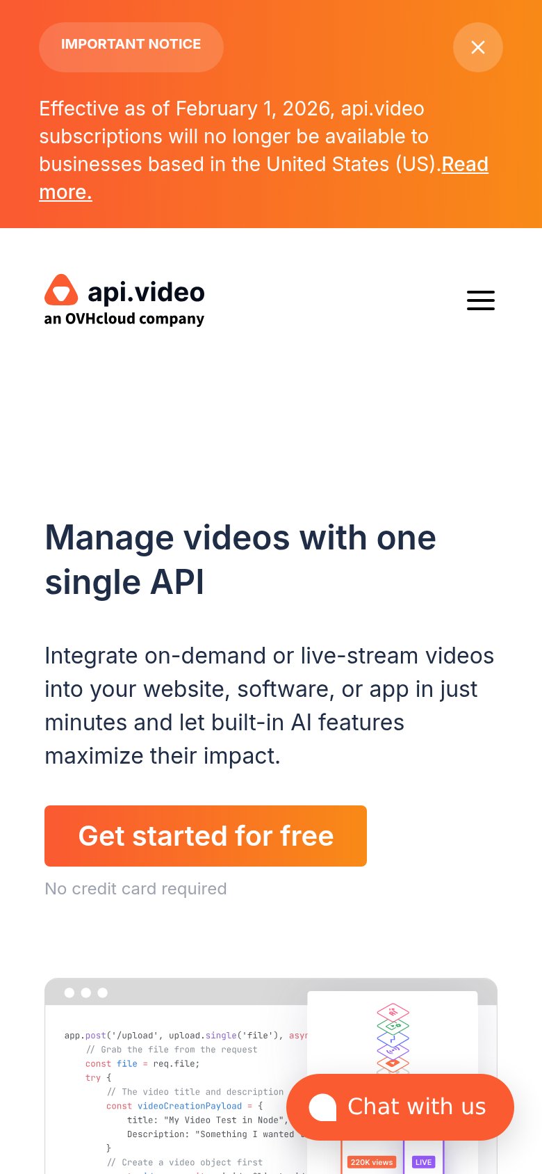 api.video mobile capture for Mobile web