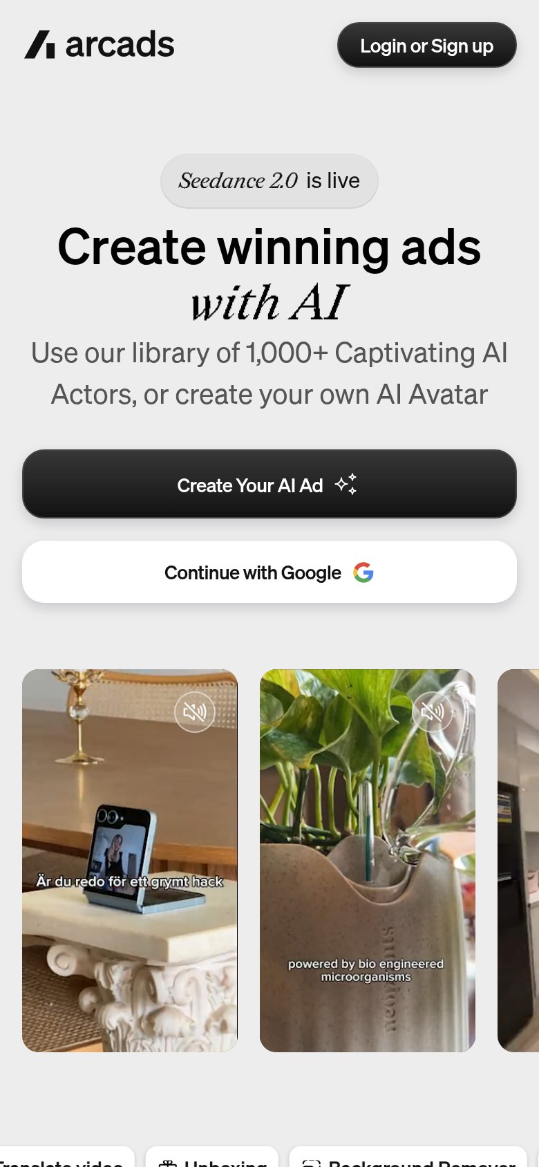 Arcads mobile capture for Mobile web