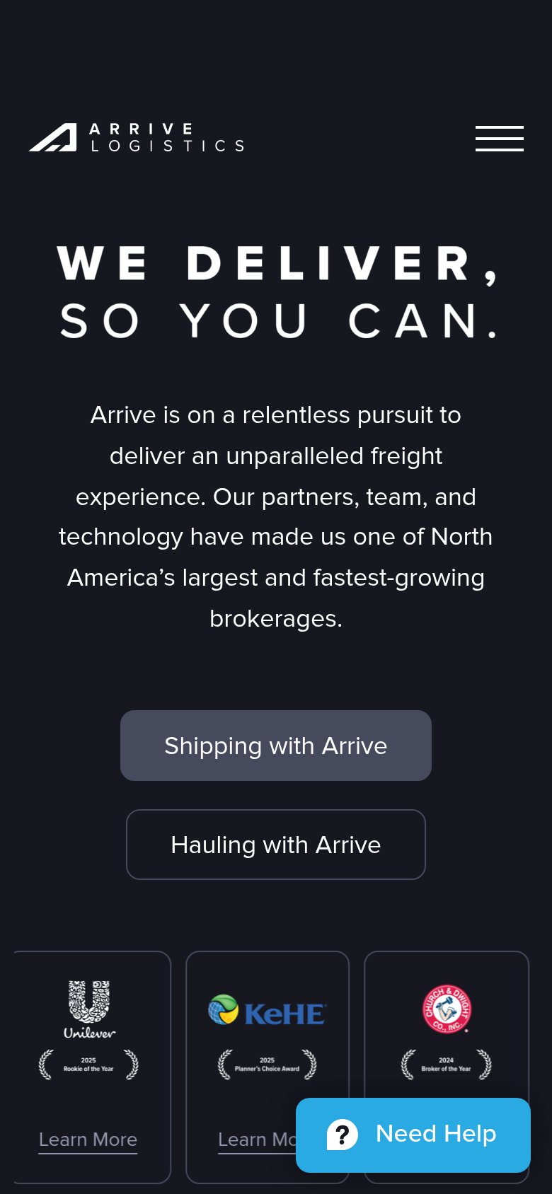 Arrive Logistics mobile capture for Mobile web