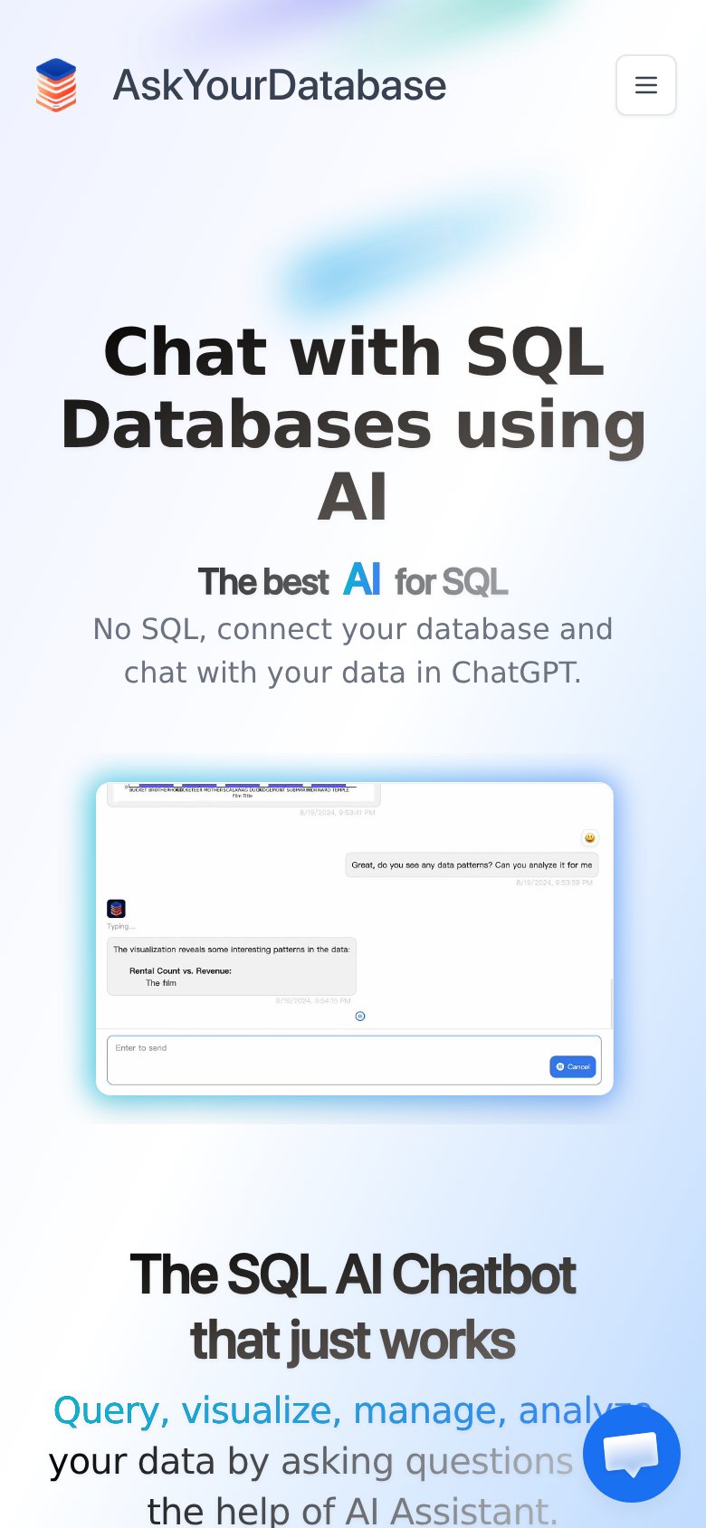 AskYourDatabase mobile capture for Mobile web