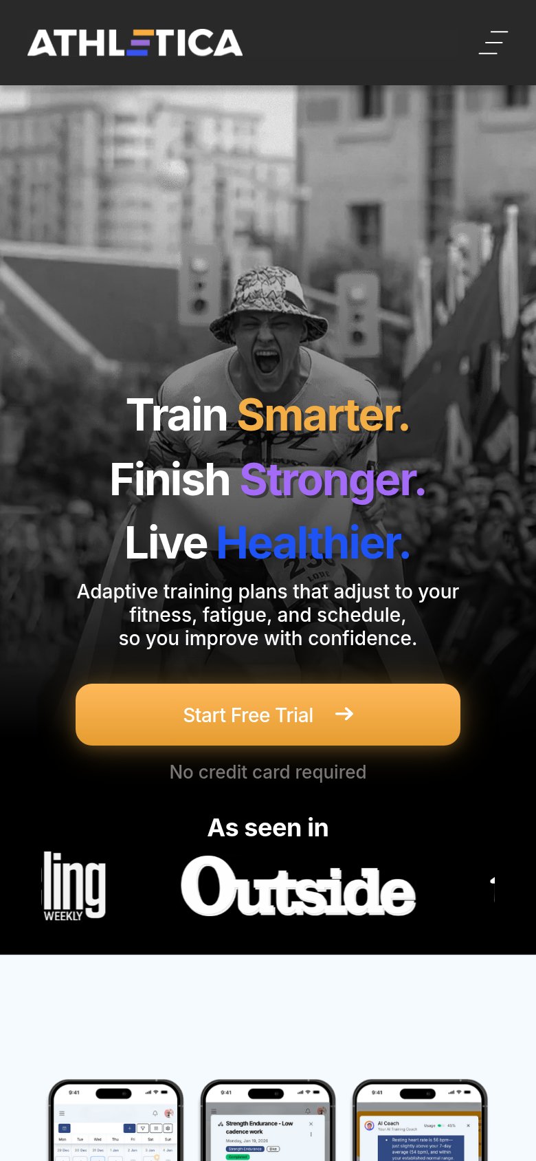 Athletica mobile capture for Mobile web
