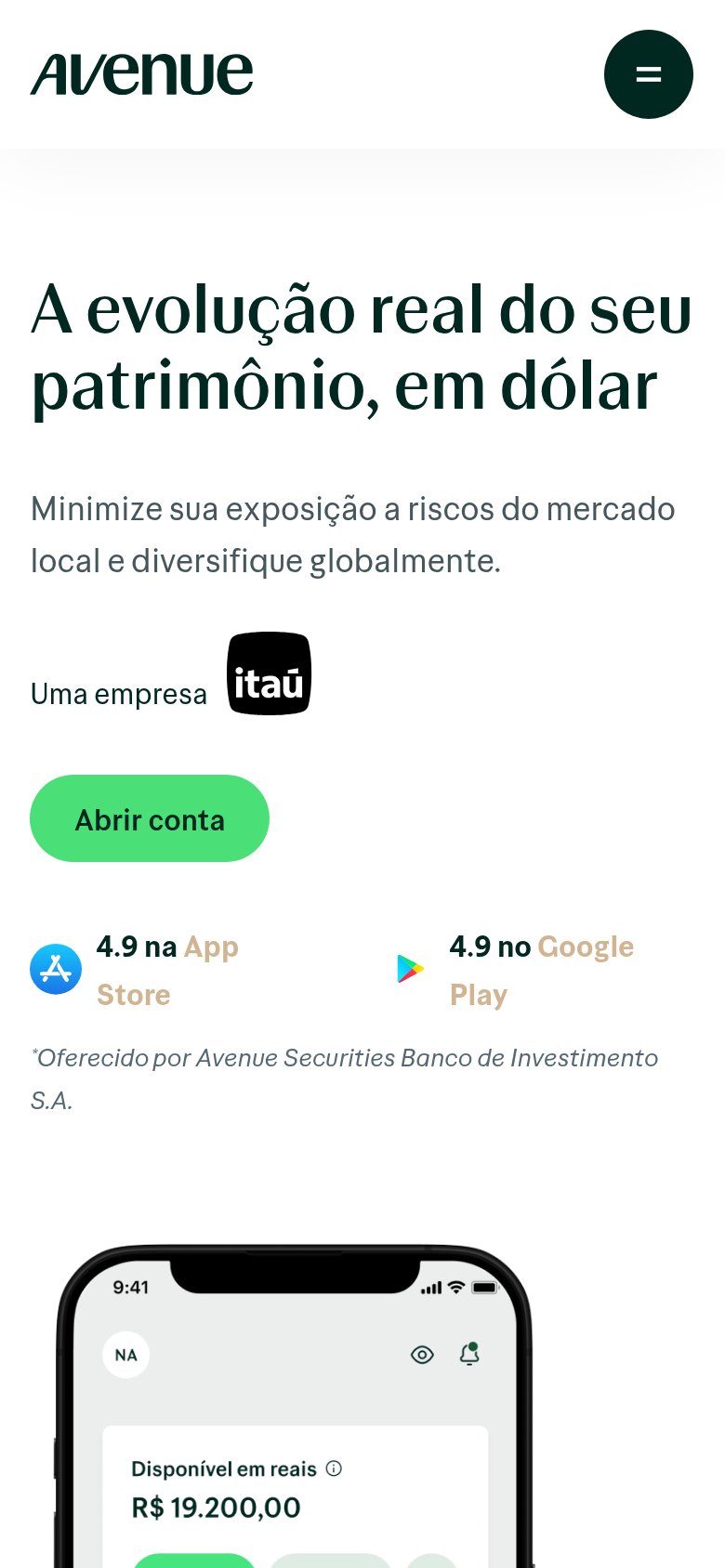 Avenue (Global Account) mobile capture for Mobile web