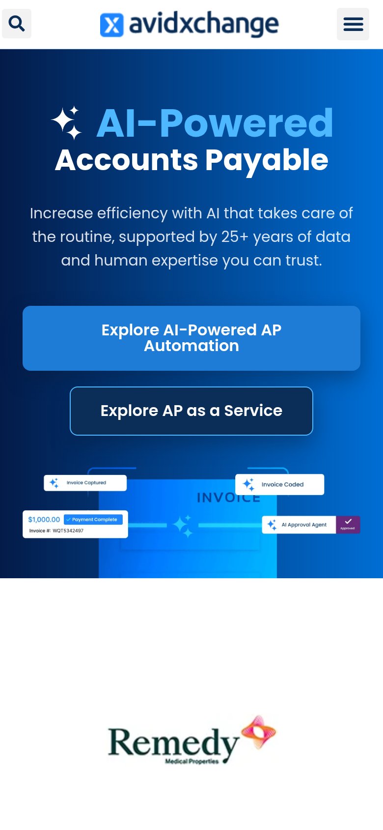 AvidXchange mobile capture for Mobile web