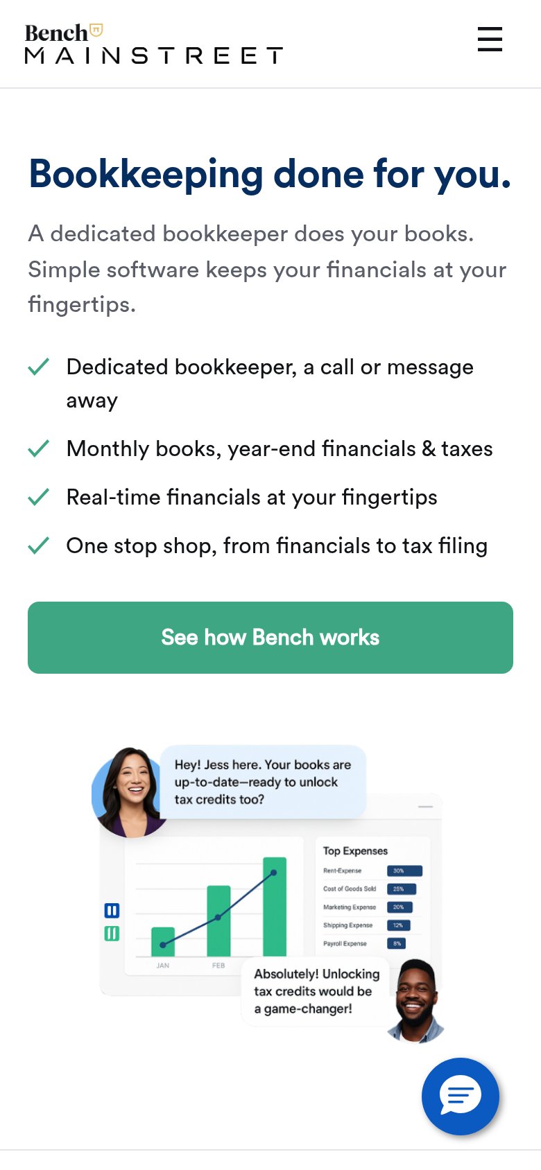 Bench Accounting mobile capture for Mobile web