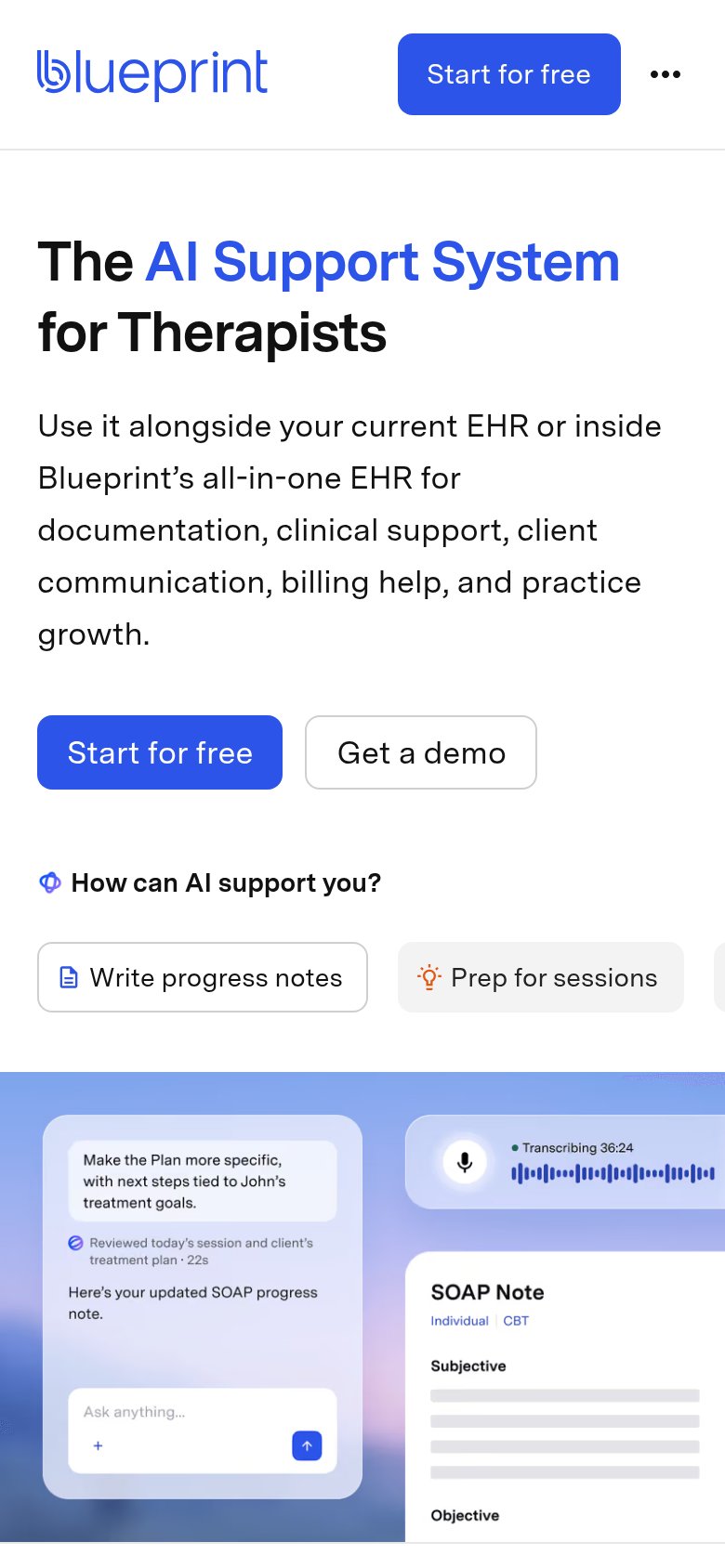 Blueprint mobile capture for Mobile web