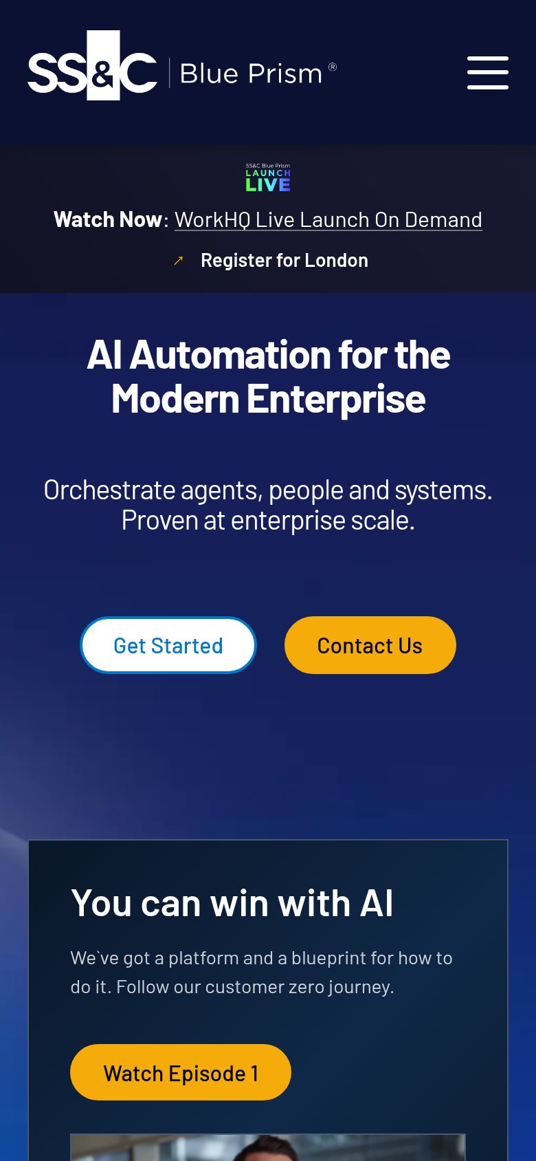 Blue Prism (SS&C) mobile capture for Mobile web
