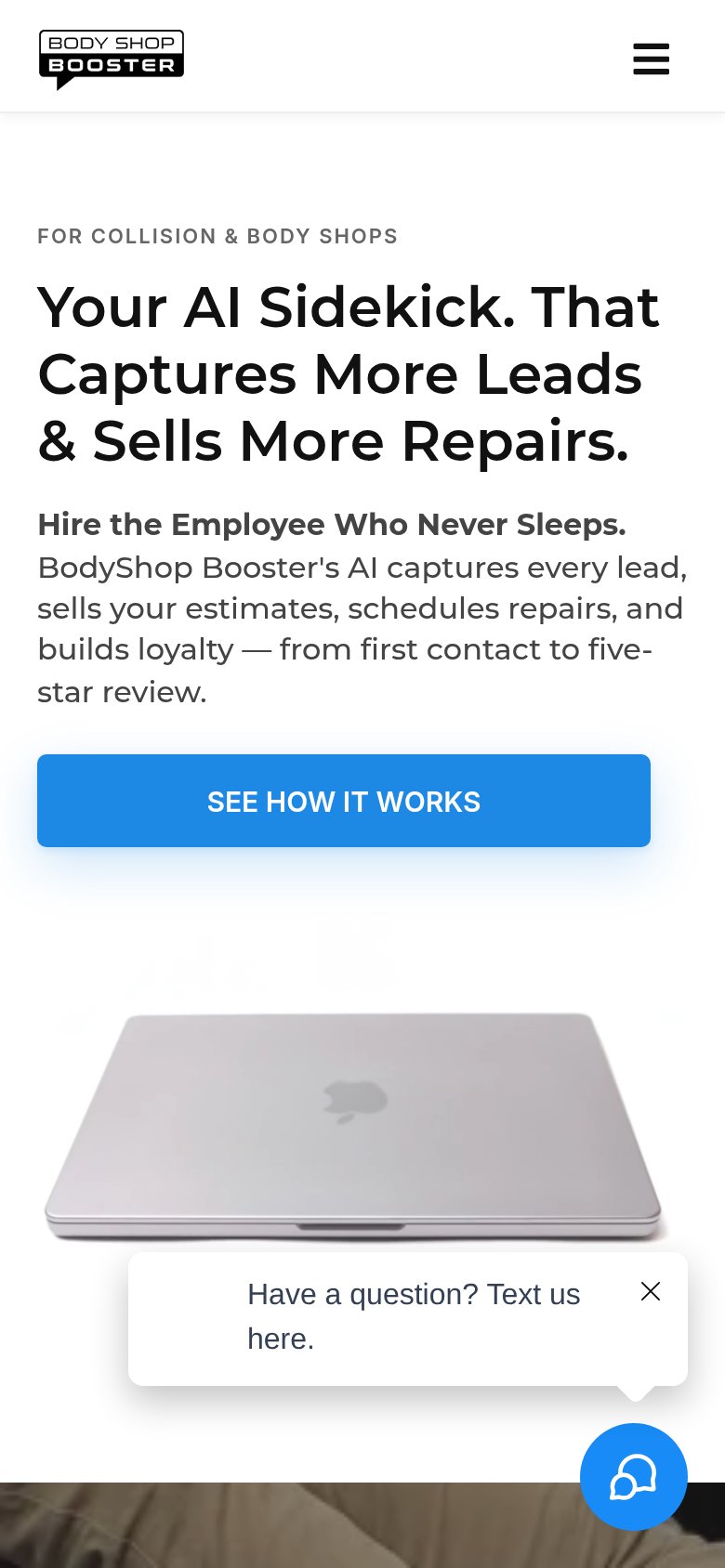 BodyShop Booster mobile capture for Mobile web