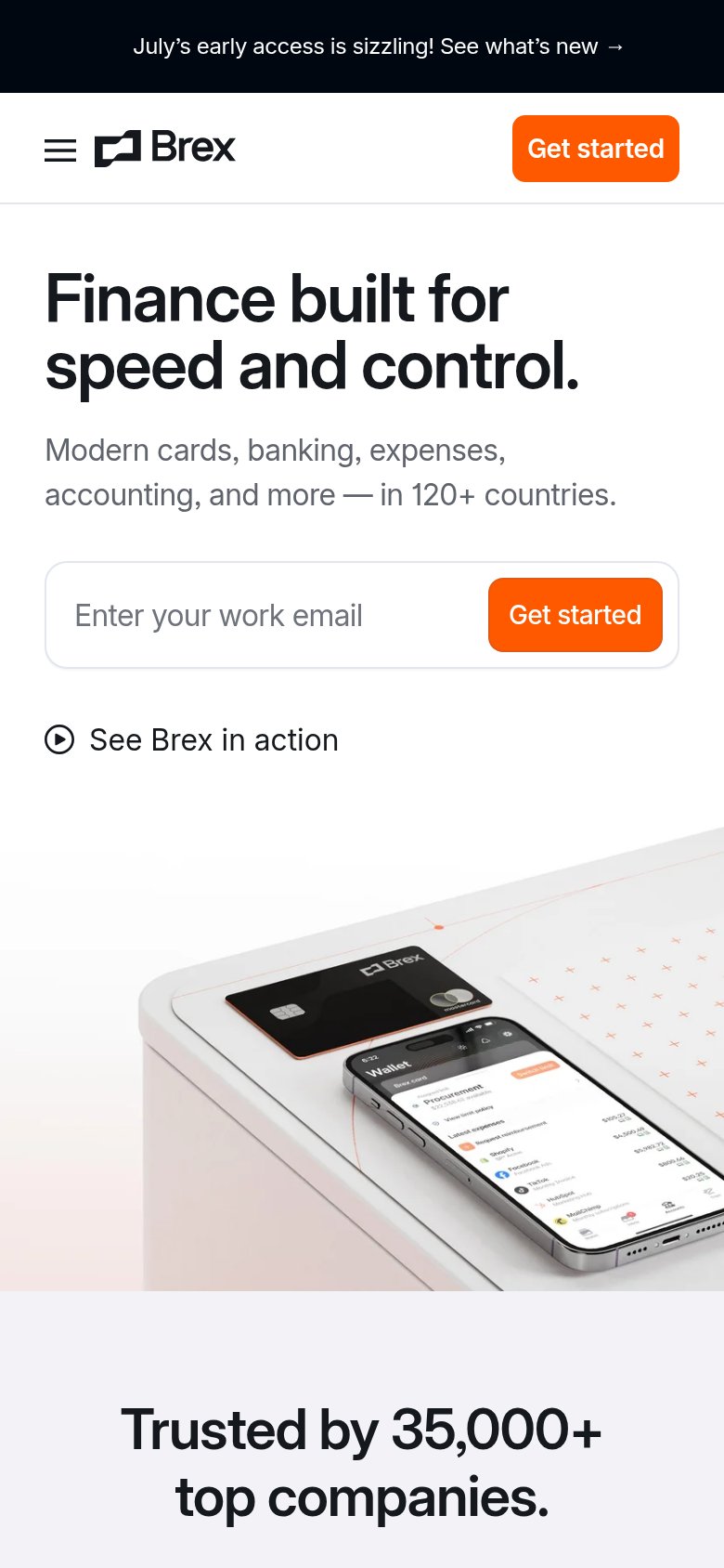 Brex mobile capture for Mobile web