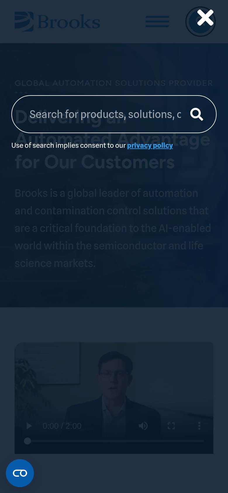 Brooks Automation mobile capture for Mobile web