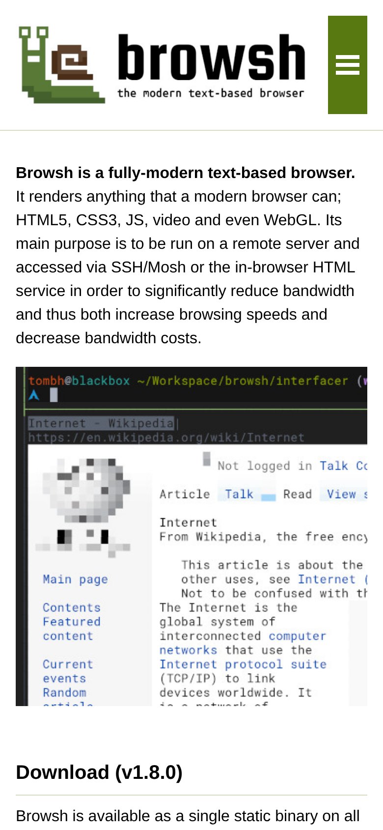 Browsh mobile capture for Mobile web