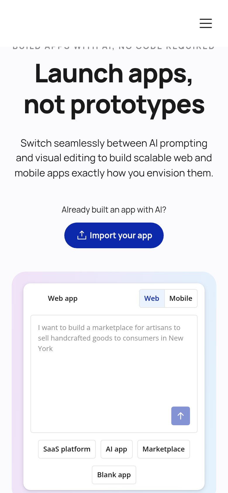Bubble mobile capture for Mobile web