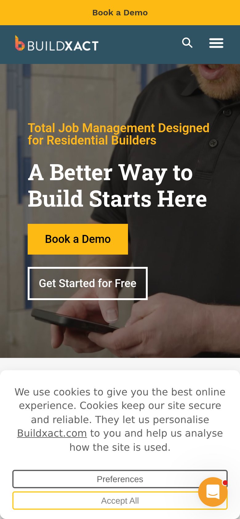 Buildxact mobile capture for Mobile web
