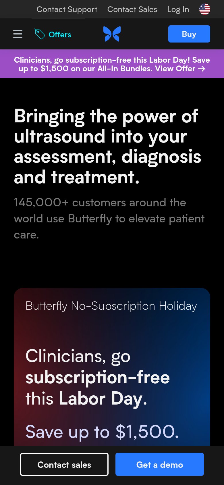 Butterfly Network mobile capture for Mobile web