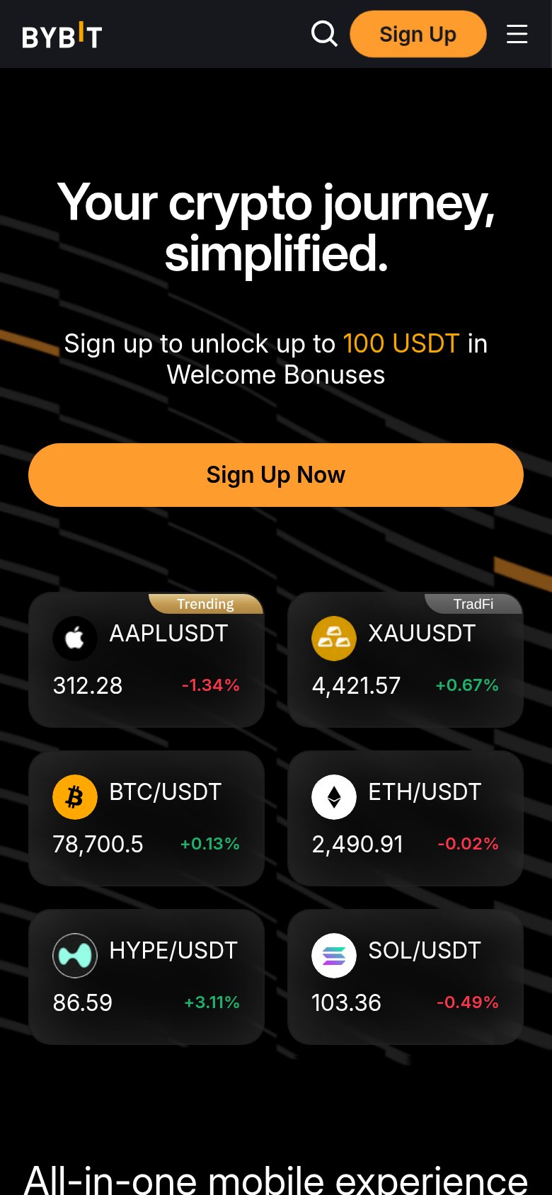 Bybit mobile capture for Mobile web
