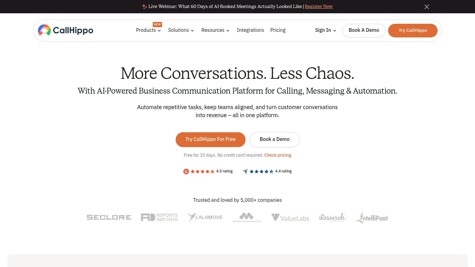 CallHippo AI Voice Agent desktop capture for Trust