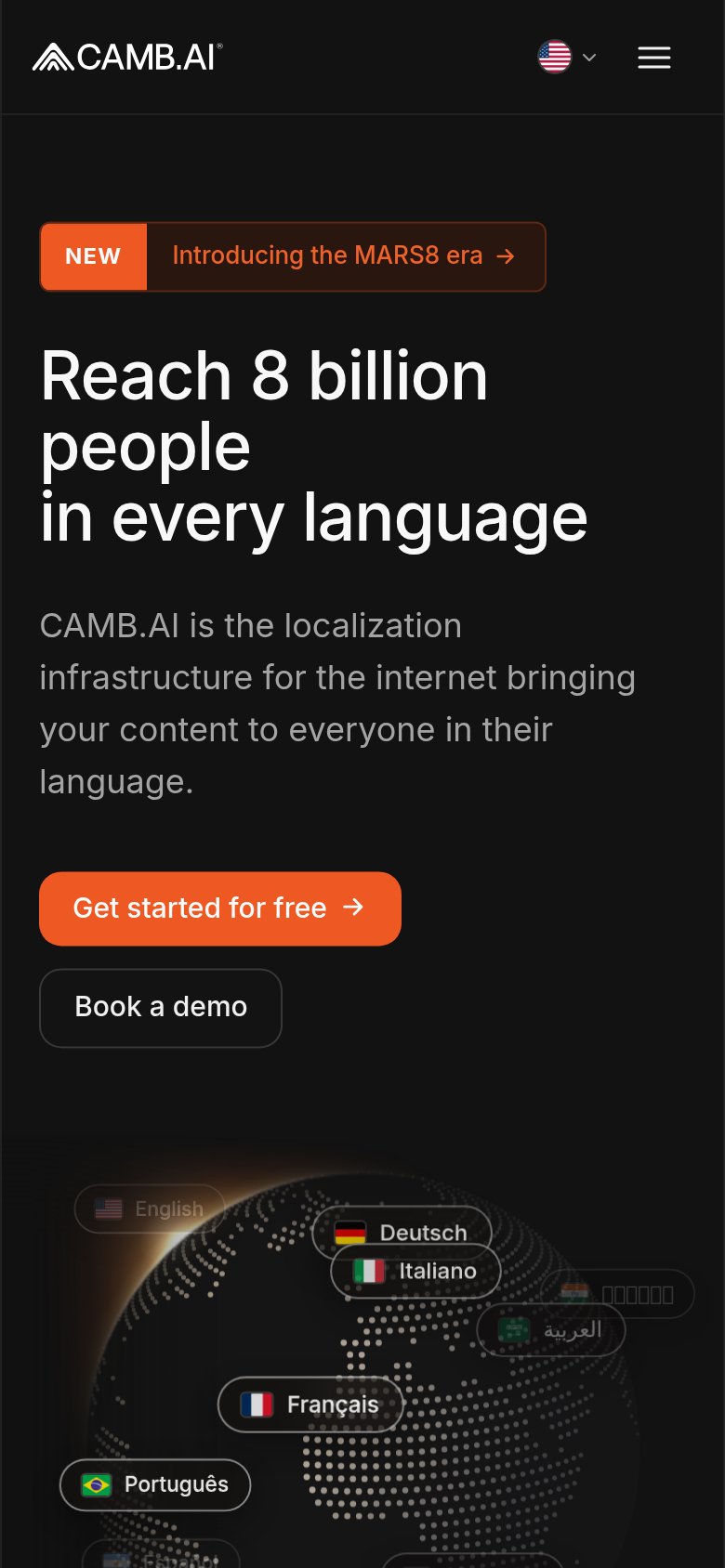 Camb.ai mobile capture for Mobile web