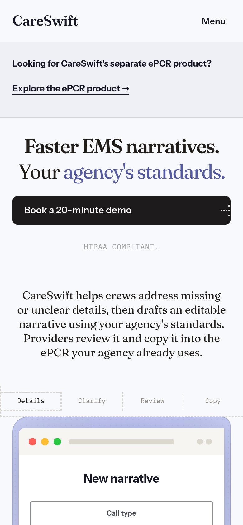 CareSwift mobile capture for Mobile web