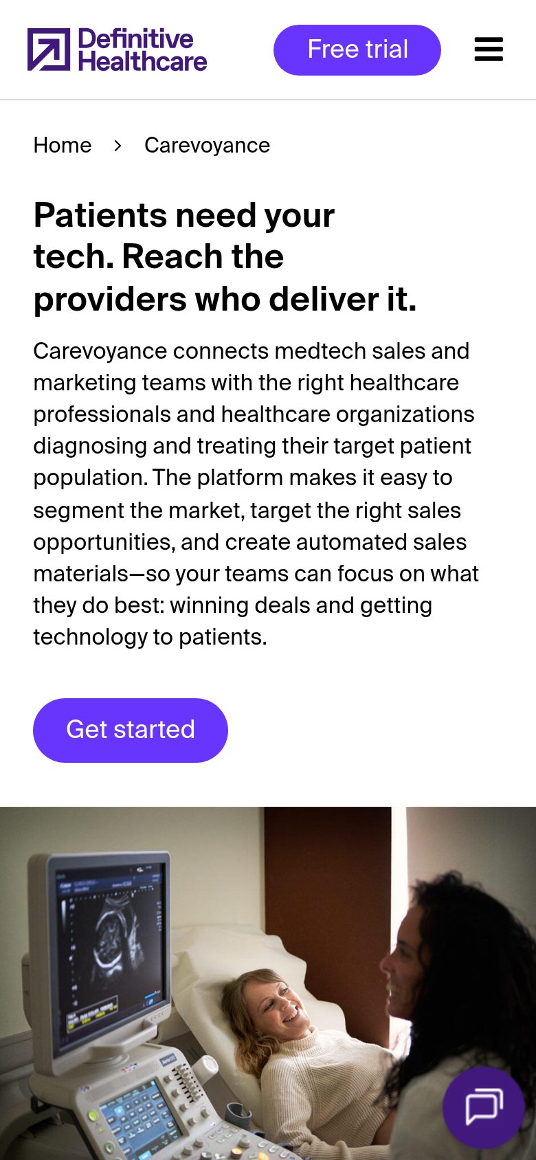 Carevoyance (Tuple Health / H1 alternative) — Doximity Talent/Definitive alterna mobile capture for Mobile web