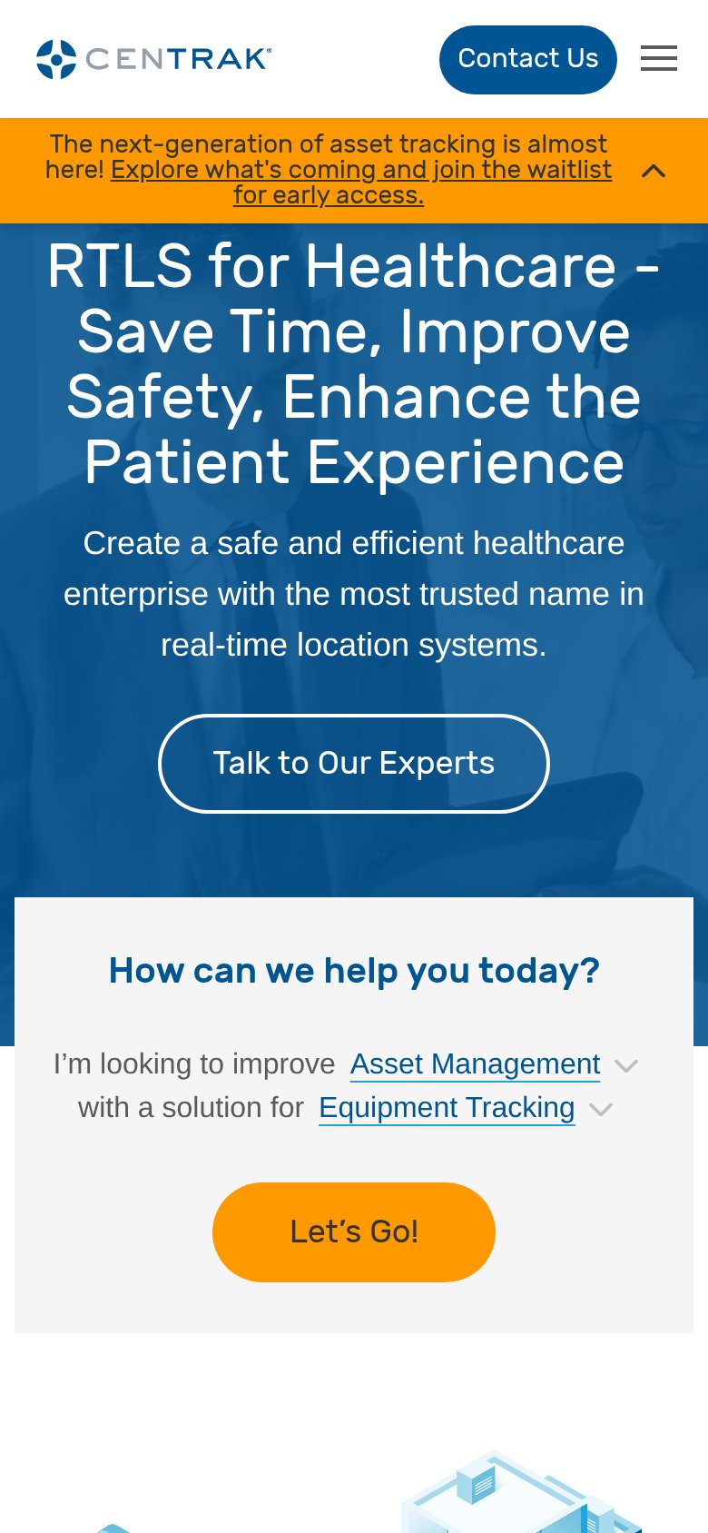 CenTrak mobile capture for Mobile web