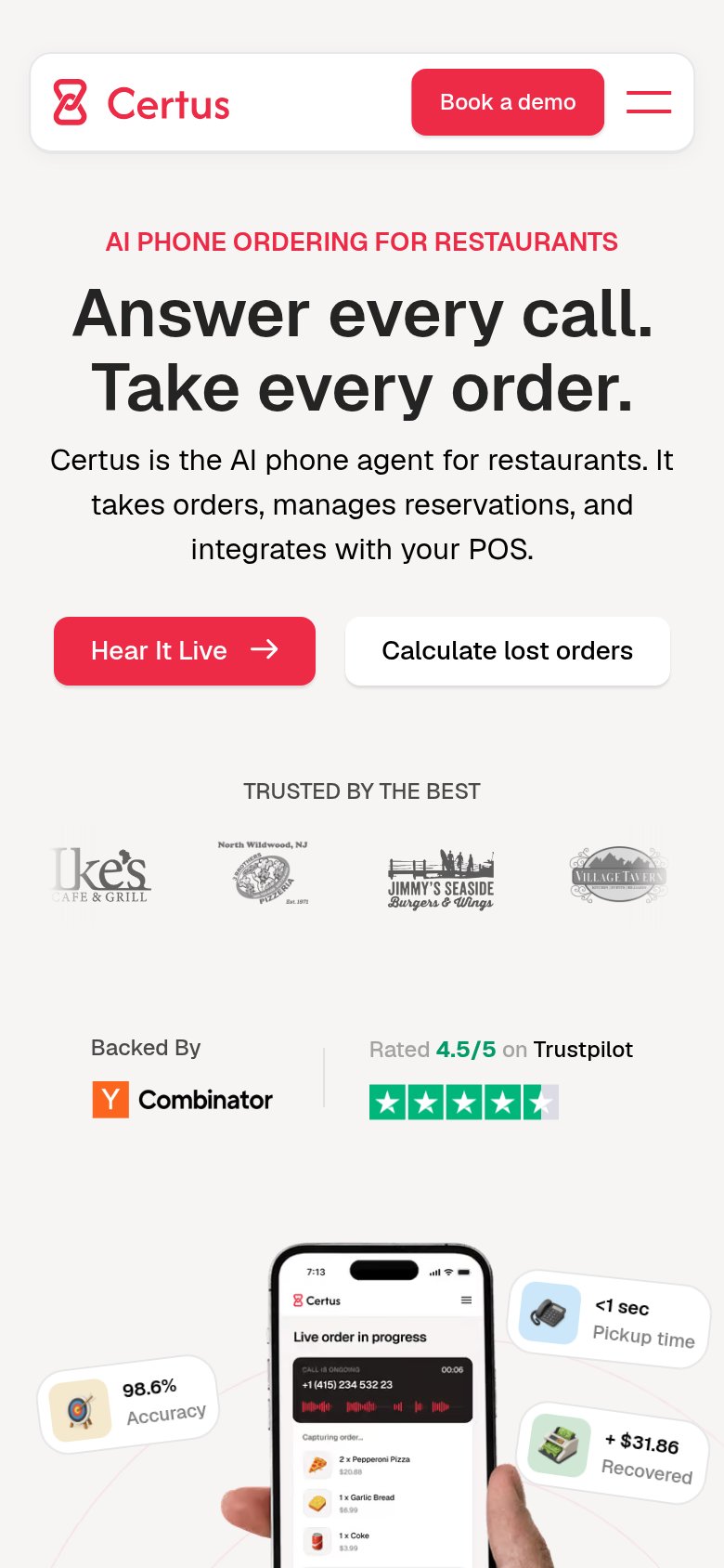 Certus AI mobile capture for Mobile web