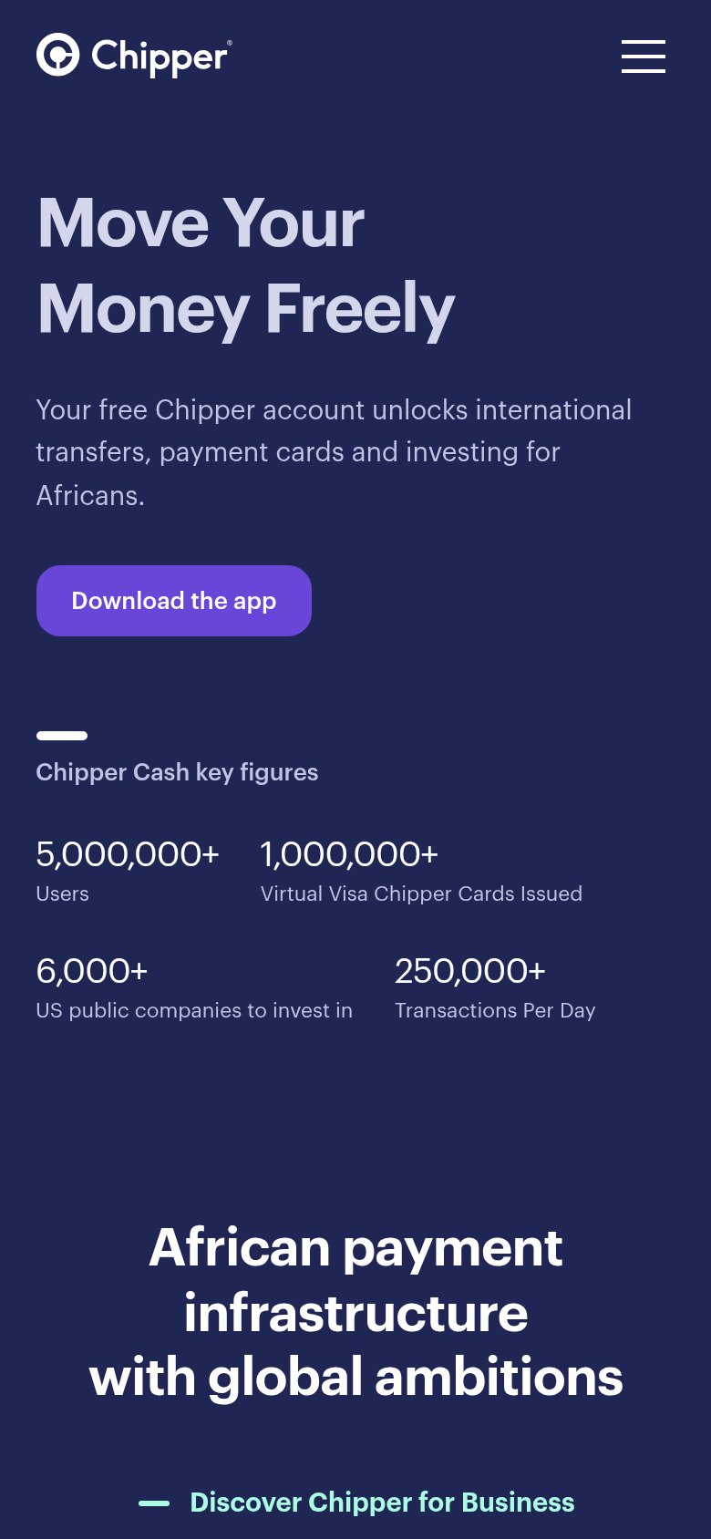 Chipper Cash mobile capture for Mobile web