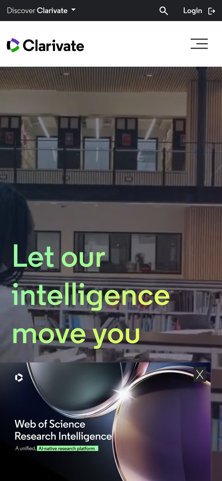 Cortellis Regulatory Intelligence (Clarivate) mobile capture for Mobile web