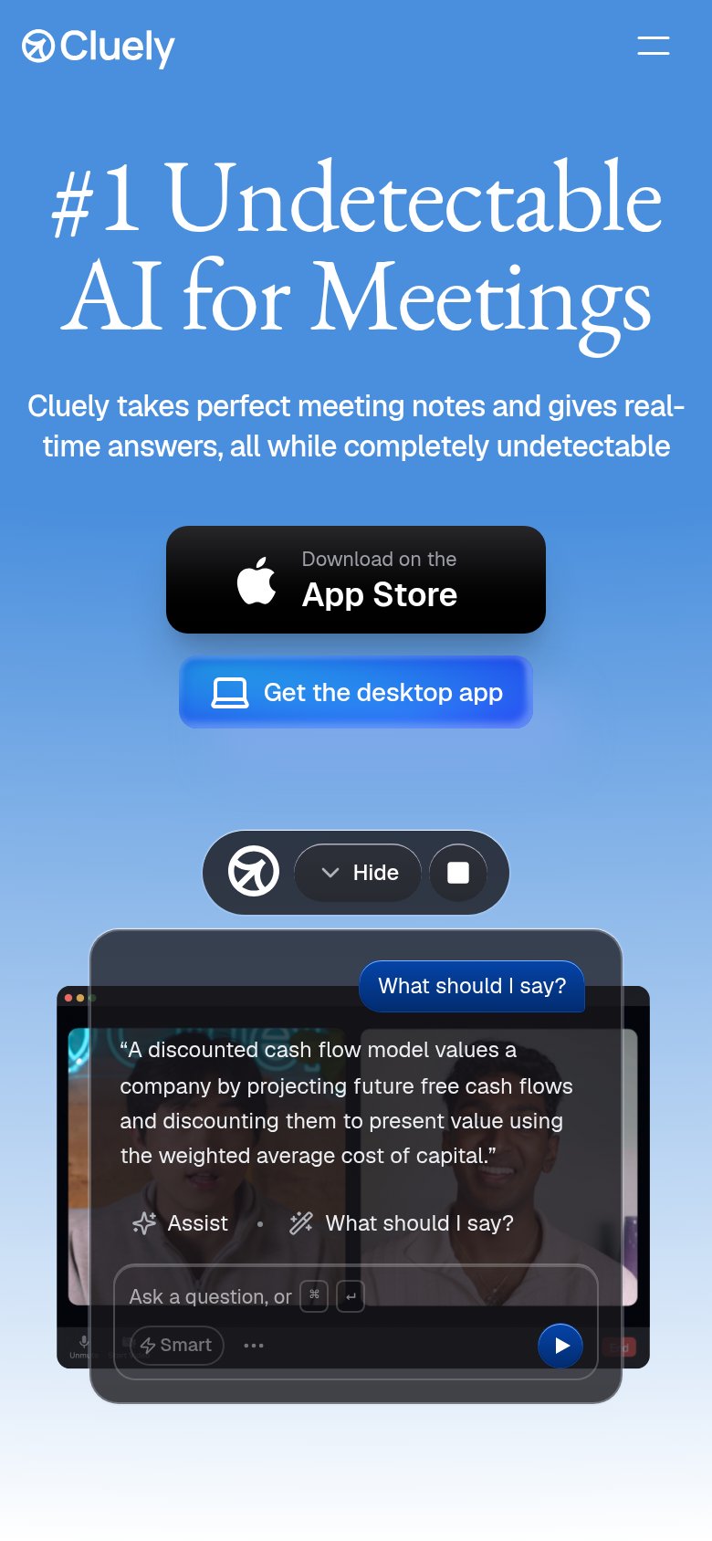 Cluely mobile capture for Mobile web