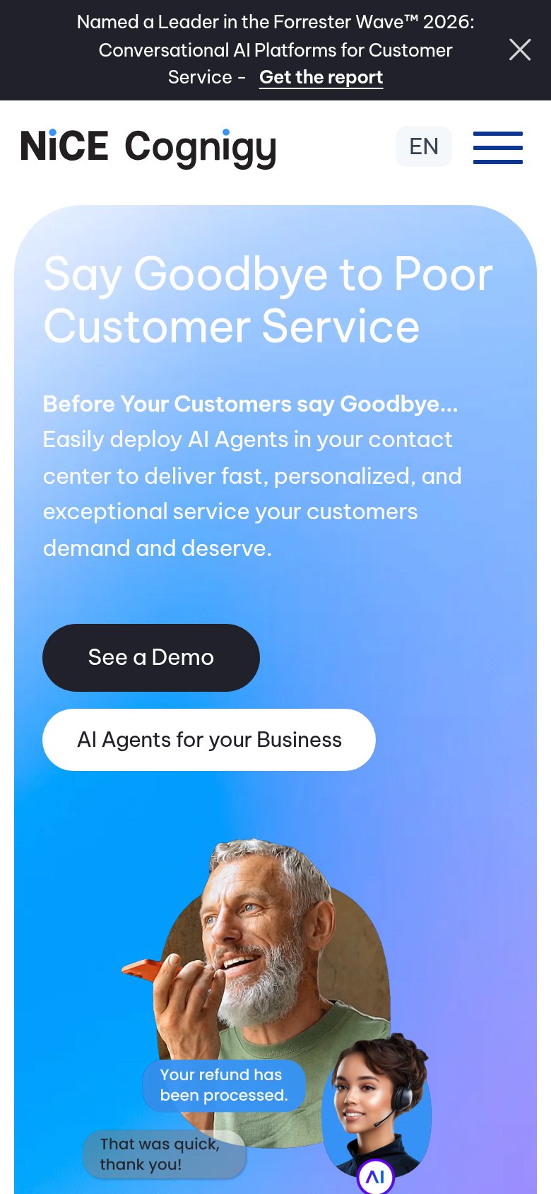 Cognigy mobile capture for Mobile web