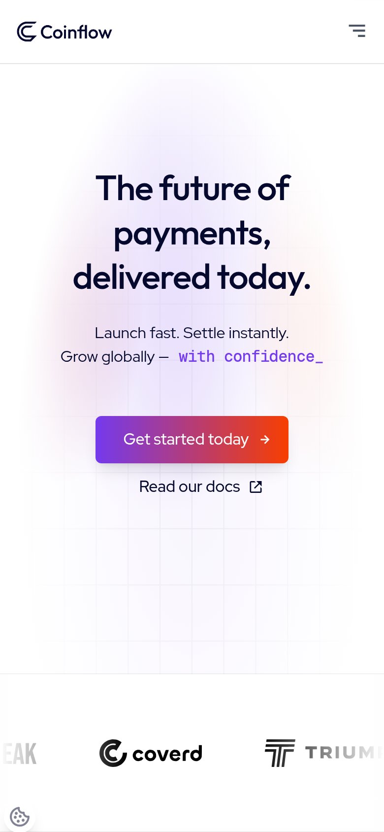 Coinflow mobile capture for Mobile web
