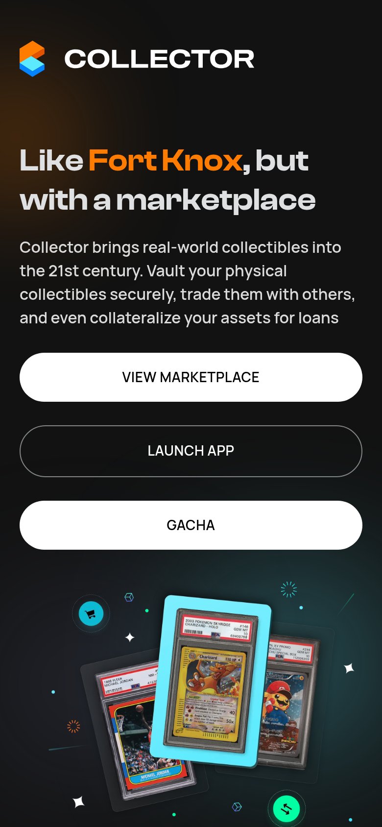 Collector Crypt mobile capture for Mobile web