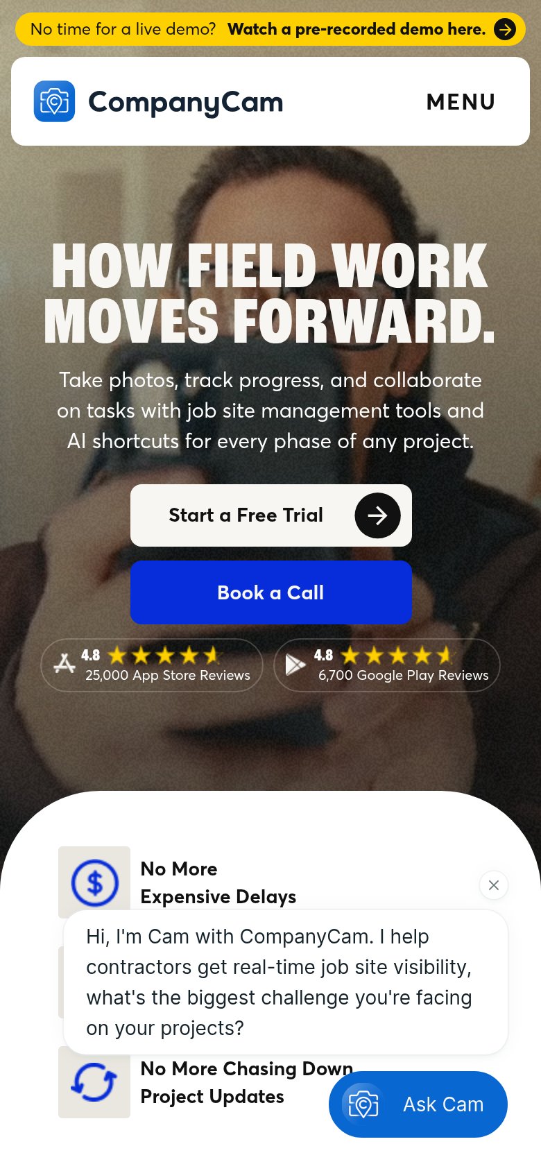 CompanyCam mobile capture for Mobile web
