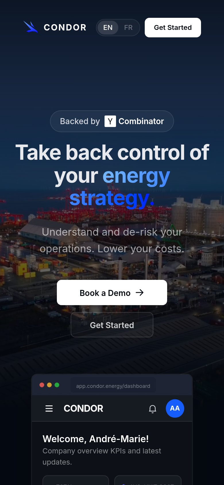 Condor Energy mobile capture for Mobile web