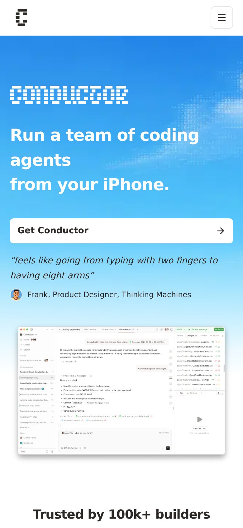 Conductor mobile capture for Mobile web